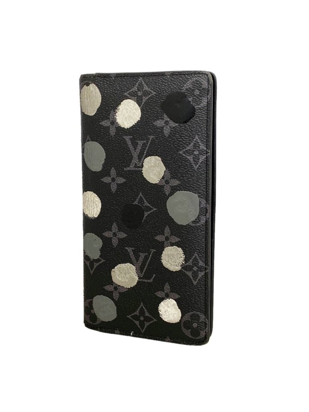 Louis Vuitton Wallet Monogram Eclipse Yayoi Kusama Portefeuille Brazza Black